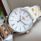 Tissot T Classic Dream White Dial Two Tone Steel Strap Watch for Men - T033.410.22.011.01 Authentic Buy Shop Now