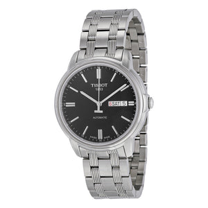 Tissot Automatics III Black Dial Silver Steel Strap Watch For Men - T065.430.11.051.00 Authentic Buy Shop Now
