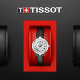 Tissot Bellissima Small Lady Silver Dial Black Leather Strap Watch For Women - T126.010.16.013.00 Authentic Buy Shop Now