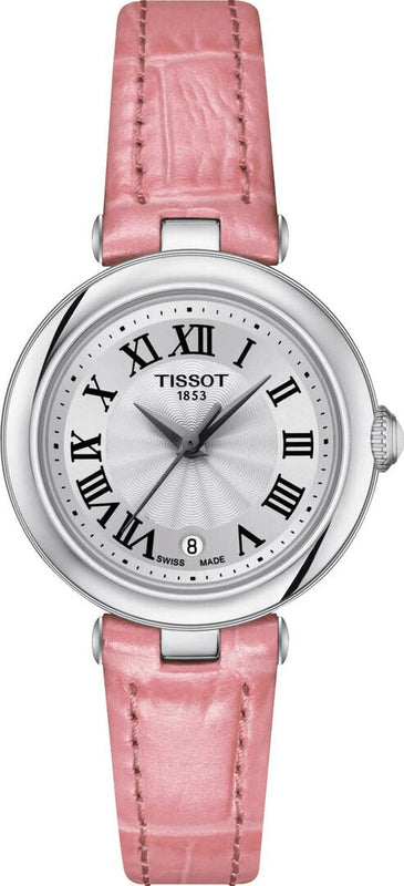 Tissot Bellissima Small Lady Silver Dial Pink Leather Strap Watch For Women - T126.010.16.013.01 Authentic Buy Shop Now
