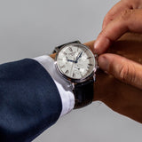 Tissot Carson Premium Chronograph Silver Dial Black Leather Strap Watch For Men - T122.417.16.033.00 Authentic Buy Shop Now