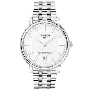 Tissot T Classic Carson Premium Powermatic 80 White Dial Silver Steel Strap Watch For Men - T122.407.11.031.00 Authentic Buy Shop Now