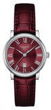 Tissot Carson Premium Lady Maroon Dial Maroon Leather Strap Watch For Women - T122.210.16.373.00 Authentic Buy Shop Now