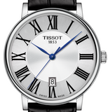 Tissot Carson Premium Silver Dial Black Leather Strap Watch For Men - T122.410.16.033.00 Authentic Buy Shop Now