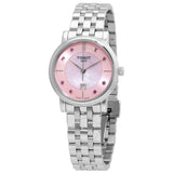 Tissot T Classic Carson Premium Lady Mother of Pearl Pink Dial Silver Steel Strap Watch For Women - T122.210.11.159.00 Authentic Buy Shop Now