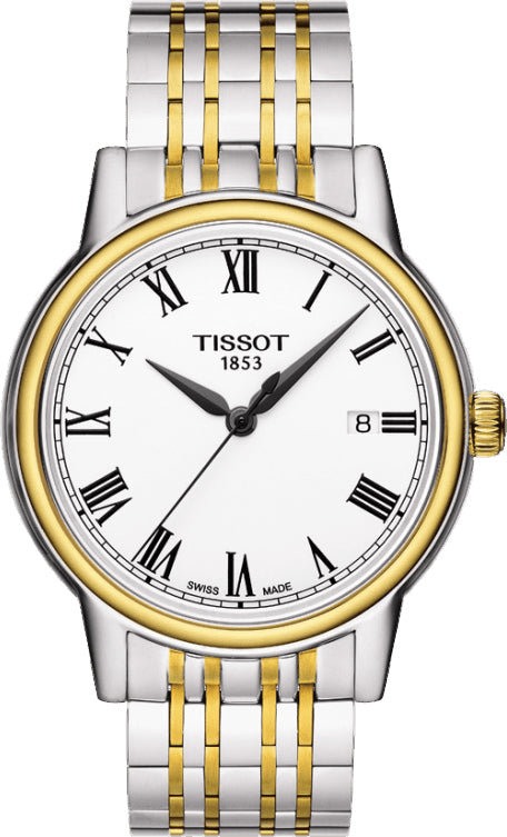 Tissot T Classic Carson Quartz White Dial Two Tone Steel Strap Watch for Men - T085.410.22.013.00 Authentic Buy Shop Now