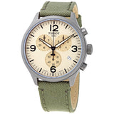 Tissot T Sport Chrono XL Beige Dial Green Nylon Strap Watch for Men - T116.617.37.267.00 Authentic Buy Shop Now