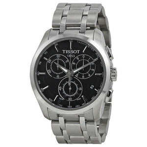 Tissot Couturier Chronograph Black Dial Silver Steel Strap Watch For Men - T035.617.11.051.00 Authentic Buy Shop Now