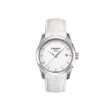 Tissot Couturier Lady Silver Dial White Leather Strap Watch For Women - T035.210.16.011.00 Authentic Buy Shop Now
