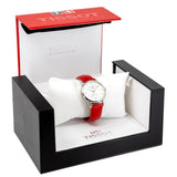 Tissot Chemin Des Tourelles Powermatic 80 Mother of Pearl White Dial Red Leather Strap Watch For Women - T099.207.16.118.00 Authentic Buy Shop Now