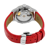 Tissot Chemin Des Tourelles Powermatic 80 Mother of Pearl White Dial Red Leather Strap Watch For Women - T099.207.16.118.00 Authentic Buy Shop Now