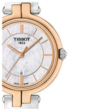 Tissot T Lady Flamingo Mother of Pearl White Dial White Leather Strap Watch For Women - T094.210.26.111.01 Authentic Buy Shop Now