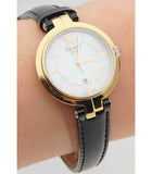Tissot Flamingo Mother of Pearl White Dial Black Leather Strap Watch For Women - T094.210.26.111.00 Authentic Buy Shop Now