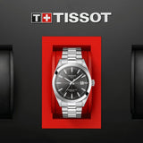 Tissot Gentleman Powermatic 80 Silicium Black Dial Silver Steel Strap Watch For Men - T127.407.11.061.01 Authentic Buy Shop Now