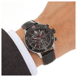 Tissot T Sport PRS 200 Chronograph Grey Dial Black Leather Strap Watch For Men - T067.417.26.051.00 Authentic Buy Shop Now