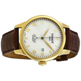 Tissot T Classic Le Locle Automatic Gold Dial Maroon Leather Strap Watch For Men - T41.5.413.73 Authentic Buy Shop Now