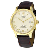 Tissot Le Locle Powermatic 80 Gold Dial Brown Leather Strap Watch For Men - T006.407.36.263.00 Authentic Buy Shop Now