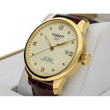 Tissot Le Locle Automatic Gold Dial Brown Leather Strap Watch For Men - T41.5.413.73 Authentic Buy Shop Now
