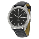 Tissot Automatics III Day Date Black Dial Black Leather Strap Watch For Men - T065.430.16.051.00 Authentic Buy Shop Now