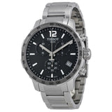 Tissot Quickster Chronograph Black Dial Silver Steel Strap Watch For Men - T095.417.11.067.00 Authentic Buy Shop Now