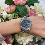 Tissot PR 100 Sport Chic Chronograph Diamonds Blue Dial Silver Steel Strap Watch for Women - T101.917.11.046.00 Authentic Buy Shop Now