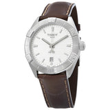 Tissot PR 100 Sport Silver Dial Brown Leather Strap Watch For Men - T101.610.16.031.00 Authentic Buy Shop Now