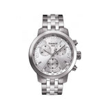 Tissot PRC 200 Chronograph Quartz Silver Dial Silver Steel Strap Watch For Men - T055.417.11.037.00 Authentic Buy Shop Now