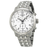 Tissot PRC 200 Chronograph White Dial Silver Steel Strap Watch For Men - T055.417.11.017.00 Authentic Buy Shop Now