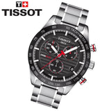 Tissot T Sport PRS 516 Chronograph Black Dial Silver Steel Strap Watch For Men - T100.417.11.051.01 Authentic Buy Shop Now