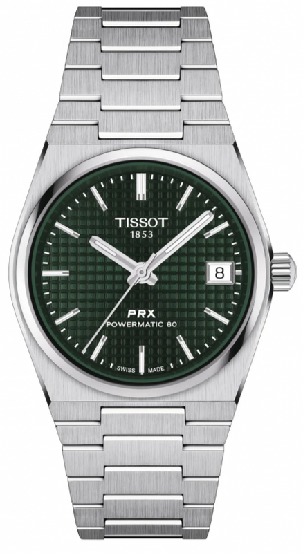 Tissot PRX Powermatic 80 Green Dial Silver Steel Strap Watch for Men - T137.207.11.091.00