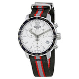 Tissot Quickster Chronograph NBA Toronto Raptors White Dial Two Tone NATO Strap Watch for Men - T095.417.17.037.16 Authentic Buy Shop Now
