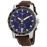 Tissot Supersport Chrono Blue Dial Brown Leather Strap Watch For Men - T125.617.16.041.00 Authentic Buy Shop Now