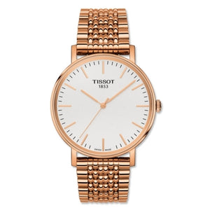 Tissot Everytime Medium White Dial Rose Gold Mesh Bracelet Watch For Men - T109.410.33.031.00 Authentic Buy Shop Now
