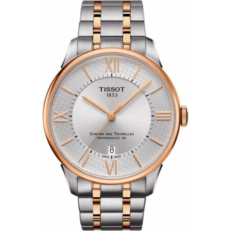 Tissot Chemin des Tourelles Powermatic 80 Helvetic Pride Silver Dial Two Tone Steel Strap Watch for Men - T099.407.22.038.01 Authentic Buy Shop Now