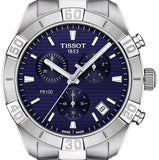 Tissot PR 100 Sport Quartz Chronograph Blue Dial Silver Steel Strap Watch For Men - T101.617.11.041.00 Authentic Buy Shop Now