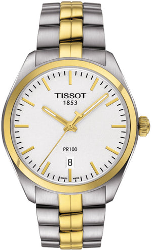 Tissot T Classic PR 100 White Dial Two Tone Steel Strap Watch for Men - T101.410.22.031.00 Authentic Buy Shop Now
