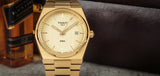 Tissot PRX Champagne Yellow Gold Dial Gold Steel Strap Watch for Men - T137.410.33.021.00 Authentic Buy Shop Now