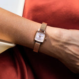 Tissot Lovely Square Lady Quartz Rose Gold Dial Rose Gold Mesh Bracelet Watch For Women - T058.109.33.456.00 Authentic Buy Shop Now