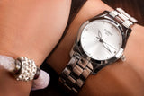 Tissot T Wave Silver Dial Silver Steel Strap Watch For Women - T112.210.11.031.00 Authentic Buy Shop Now