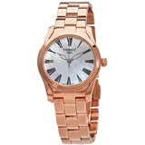 Tissot T Wave Mother of Pearl Dial Rose Gold Steel Strap Watch For Women - T112.210.33.113.00 Authentic Buy Shop Now