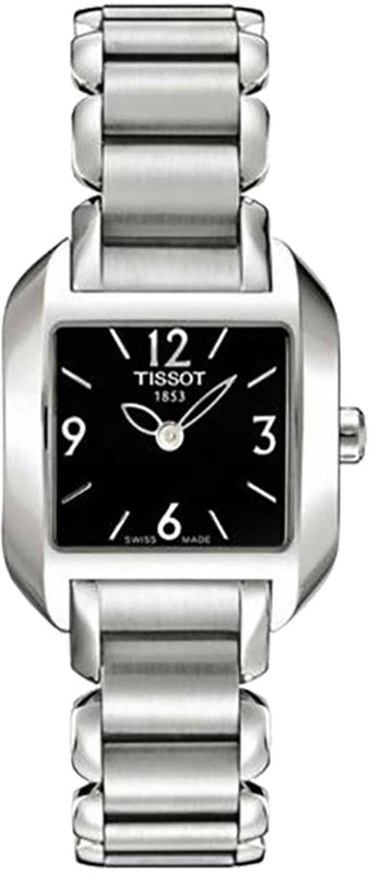 Tissot T Wave Black Dial Silver Steel Strap Watch for Women - T02.1.285.52 Authentic Buy Shop Now