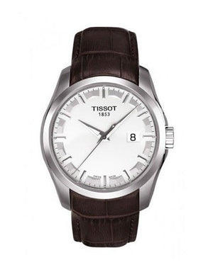 Tissot T Classic Couturier Chronograph White Dial Brown Leather Strap Watch For Men - T035.410.16.031.00 Authentic Buy Shop Now