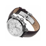 Tissot PRC 200 Chronograph Silver Dial Brown Leather Strap Watch For Men - T055.417.16.037.00 Authentic Buy Shop Now