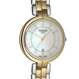 Tissot Flamingo Mother of Pearl White Dial Two Tone Steel Strap Watch For Women - T094.210.22.111.01 Authentic Buy Shop Now