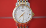 Tissot T Classic Bridgeport Silver Dial Two Tone Mesh Bracelet Watch For Men - T097.410.22.038.00 Authentic Buy Shop Now