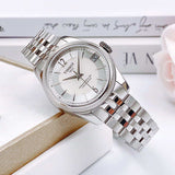 Tissot Ballade Powermatic 80 Automatic Mother of Pearl Dial Silver Steel Strap Watch For Women - T108.208.11.117.00 Authentic Buy Shop Now