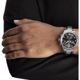 Tissot T Classic Chrono XL Black Dial Silver Steel Strap Watch For Men - T116.617.11.057.01 Authentic Buy Shop Now
