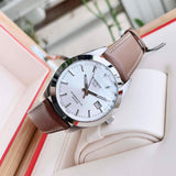 Tissot Gentleman Powermatic 80 Silicium Silver Dial Brown Leather Strap Watch For Men - T127.407.16.031.00 Authentic Buy Shop Now