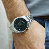 Tissot T Classic PR 100 Chronograph Black Dial Silver Steel Strap Watch for Men - T101.417.11.051.00 Authentic Buy Shop Now