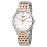 Tissot T Classic Tradition White Dial Two Tone Mesh Bracelet Watch For Men - T063.610.22.037.01 Authentic Buy Shop Now